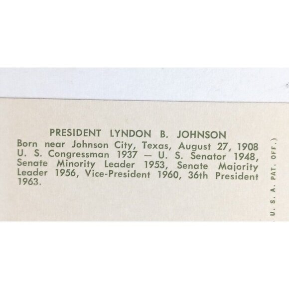 President Lyndon B Johnson 36th President USA Postcard Standing Oval Office Flag - Picture 4 of 4